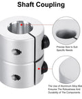 Aluminum Shaft Coupling Inner Diameter Range 5 To 12.7mm, 30mm Length, Rigid Shaft Coupler Connector with detailed features
