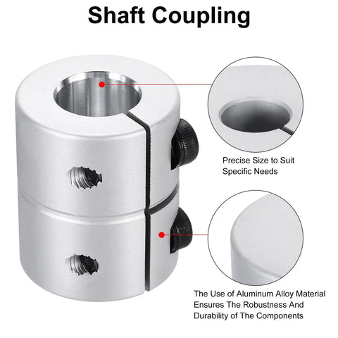 Aluminum Shaft Coupling Inner Diameter Range 5 To 12.7mm, 30mm Length, Rigid Shaft Coupler Connector with detailed features