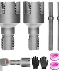 Heavy Duty PVC Pipe Threader Kit For 1/2 Inch And 3/4 Inch Plastic Pipes featuring threading tools and accessories.