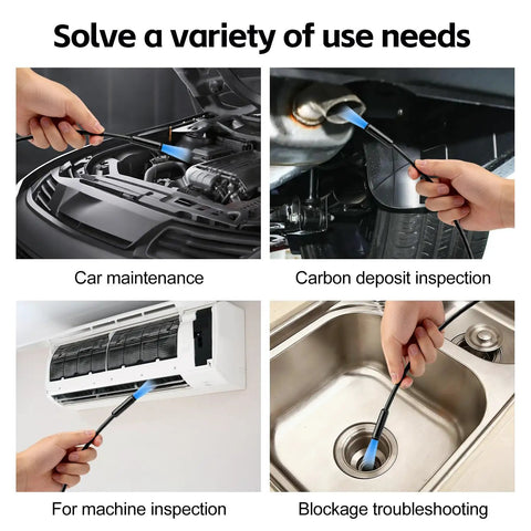 Borescope Endoscope With 4.3 Inch Color Screen And 1080P HD Camera, 8 LED Lights, 16.5 Foot SemiRigid Cord, IP67 Waterproof Sewer Inspection Tool For Home And Pros, Ideal For Pipes, Cars And HVAC used for car maintenance, HVAC, and sink blockage