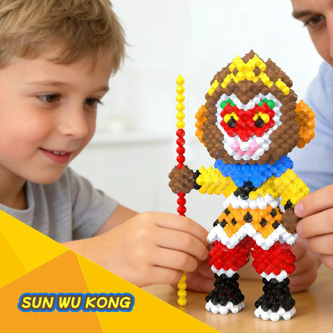 Monkey King Building Blocks Set Inspired by Chinese Mythology Epic 557 Piece STEM Educational Toy for Teens and Adults 14 Plus Brain Teasing Assembly Puzzle to Boost Creativity and Patience, assembled figure