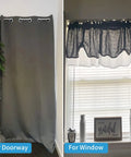 No Drill Adjustable Spring Curtain Rod 28 To 40 Inches White, Fast Install Tension Rod With Durable Suction End Caps shown with curtains