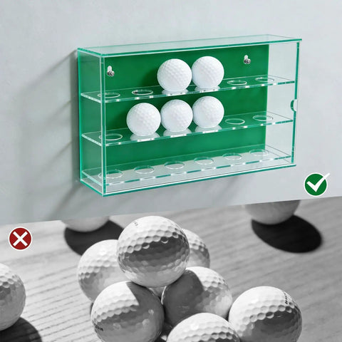 Clear Acrylic Golf Ball Display Case Hang On The Wall Three Layer Holder For 18 Balls Dustproof Storage Box Memorabilia Display