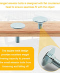 Two zinc-plated flat-head elevator bolts with flanges (3/8-16 x 1-1/2) shown on wood.