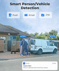 5MP PoE Home Security Camera System Kit, 8 Channel NVR With 4 Outdoor Wired IP Cameras, Smart Person Pet Vehicle Detection in action