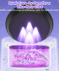 Retainers And Aligners Ultrasonic Cleaner 50kHz Dental Pod with glowing cleaning action in 200ml tank, purple background