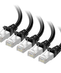 Snagless Short Shielded Cat6A Ethernet Cables 10Gbps 3Ft Pack Of 5 Black For Ultra Fast LAN Networking Compatible With Routers Switches PCs NAS And More