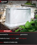 Generac Guardian generator in garden setting, compatible with Stepper Motor Replacement For Generac Guardian GTH990 HSB GTH999 0G6453 Compatible Assembly, Precise Frequency Control, Plug And Play Install, Super Reliable Generator Performance Upgrade.