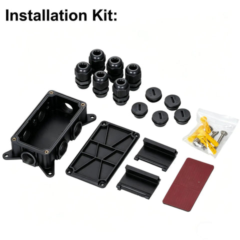 IP65 Waterproof Outdoor Junction Box With Cable Glands For Lever Nut Connectors installation kit display