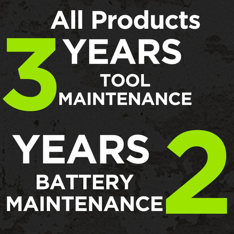 Powerful 60V 18-Inch Cordless Chainsaw maintenance warranty: 3 years tool, 2 years battery
