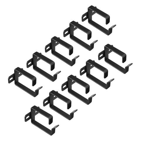 Organize Your Server Rack With D Ring Cable Management Hooks Set 10 Piece Bracket Organizer For Network Patch Cables Fiber Optic Cables Power Cords And More Modular Mounting Clips To Keep Cables Tidy And Accessible, showing black steel D-ring brackets.