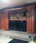 Open kitchen cabinet with 100N 22.5lb gas struts 10 inch lift supports set of 4 for lids and doors above microwave
