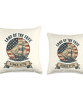 All American Merica Vibe Sailboat Patriotic Throw Pillow For Fourth Of July Celebration Red White And Blue Decor Land Of The Free Since 1776 