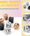 50Pcs M6 X 10mm Yellow Zinc Plated Carbon Steel Barrel Nuts Kit with various colors for wood furniture