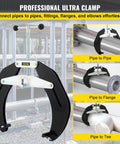 Heavy Duty Pipe Clamp For 5 To 12 Inch Pipes With Quick Acting Screws, Ultra Clamp for pipe fit up and alignment, steel design