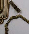Solid Copper Cabinet Handle Square Pull For Wardrobe And Doors, Heavyweight Antique Bronze Hardware details close-up