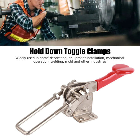 Heavy Duty Stainless Steel Quick Release Toggle Clamp With Ergonomic Plastic Handle for Adjusting Push Pull Latch.