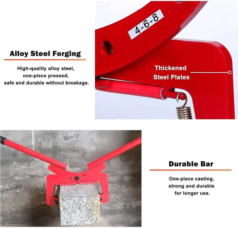 Beater Proof Heavy Duty Stone Lifting Clamp For Granite Slabs And Concrete Blocks Adjustable Rock Carrier Tongs for job site use.