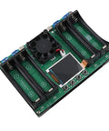 Straight Up Battery Diagnostics With This 4 Channel Capacity Tester Module displaying PCB, LCD screen and battery slots.