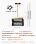 Heavy Duty Compost And Seed Spreader 24 Inch Wide Peat Moss Spreader With T Shaped Handle Adjustable Heights Diagram
