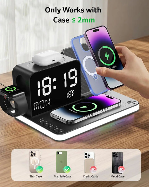 Seven In One Wireless Charging Station For Apple Devices All In One Stand With 30W Fast Charge Powers iPhone, Watch, and AirPods
