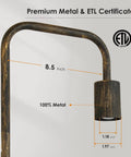 Close-up of Dope Bronze Industrial Floor Lamp 63 Inch Standing Light With E26 Socket Full Metal ETL Listed Modern Stand Up Lamp details.