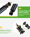 Smooth Ride Front And Rear Golf Cart Shock Absorber Kit for Club Car DS, showcasing carbon steel coating and rubber cushion features