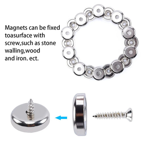 Beast Mode Heavy Duty Neodymium Round Base Cup Magnets 60 Pieces With Holes Countersunk Discs 60 Lbs Pull for surfaces