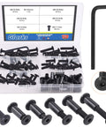 Black M6 Hex Socket Cap Bolts Kit With 16 20 25 30 35 mm Lengths, Allen Head Countersunk Design, Heavy Duty Furniture Hardware Set