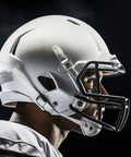 Profile of athlete wearing helmet demonstrating Complete Helmet Repair Kit 80 Piece Set With Box And Screwdriver Includes 6 Chin Buckles