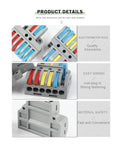 No Screw Required Lever Wire Connector Splitter Push In Terminal Kit For Electrical Wiring And Lighting Projects Made With Tin Plated Copper Contacts Plus Flame Retardant Housing To Keep Your Circuits Safe And Strong. 10-pack gray lever terminal blocks