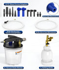 One Person Operation Pneumatic Brake Bleeder Kit With Vacuum Assist For Brake And Clutch Lines Includes 1L Refilling Bottle And 16 Adapters