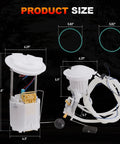 Diagram of Electric Fuel Pump Module With Sending Unit Plug And Play For 2005 Through 2015 Dodge Challenger Charger Magnum And 300 Models Left Driver Side And Right Passenger Replaces 5136023 5136022 E7192M E7264A with measurements