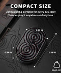 Infinity Stainless Steel Fidget Slider EDC Toy, compact size with dimensions, detailed close-up on dark surface.