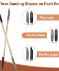 60Pcs Pen Style Sanding Sticks Double End 120 280 Grit For Plastic Models And Wood with flat, round, and pointed shapes