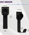 Dimensions of J1772 EV Charger Holder Wall Mount Heavy Duty Steel Cable Organizer showing size details for installation.