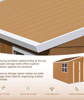 Heavy Duty Metal Tool Shed With Windows Lockable Door And Ventilation Weatherproof Outdoor Storage For Backyard And Lawn Gear 8 By 4 Feet Durable Brown Finish Built To Last For Tool Organization And Patio Equipment