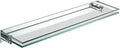 Tempered Glass Bathroom Shelf 24 Inch Polished Chrome Finish With Solid Brass Construction Durable Mounting Hardware Ideal For Stashing Toiletries