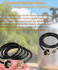 10 Foot Propane Adapter Hose For Buddy Series Heaters Long Reach Gas Hose To Connect 1 Pound To 20 Pound Tanks setup