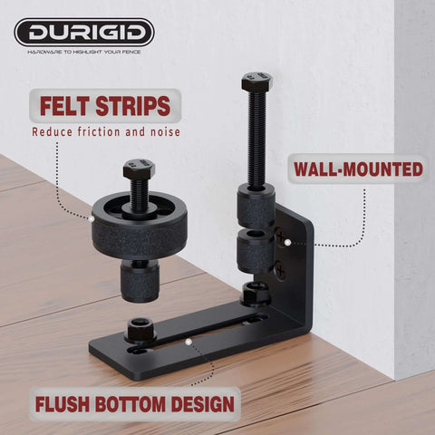 2 Pack Barn Door Floor Guides With Felt Strips For Quiet Smooth Operation Bottom Roller Guides For Flush Mounted Doors