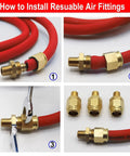 How to install reusable fittings on Hybrid Air Hose 3/8 Inch By 250 Feet 300 PSI Heavy Duty Lightweight Kink Resistant