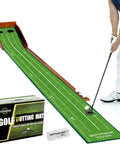 Indoor Putting Green With Auto Ball Return For Home Or Office No Hump Design Easy Fold Solid Wood Base Plush Velvet
