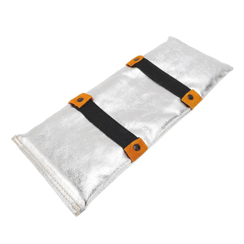 Heavy Duty Welding Hand Pad Heat Glove Protector with Aluminum Back and Double Layer PU Leather for industrial use