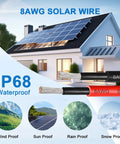 Two Pack 50 Ft 8 AWG Solar Extension Cable Red And Black PV Wire With Tinned Copper UV Resistant Heavy Duty Outdoor Scene