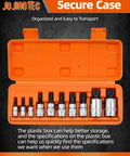 XZN Triple Square Spline Bit Socket Set 10 piece metric M4 to M18 in orange molded case