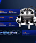 Rear Wheel Hub Bearing Assembly With ABS, 5 Lug Fit For Chevy Captiva Sport 2012 2015 Equinox 2007 2009 Pontiac Torrent 2007 2009 Saturn Vue 2008 2010 Suzuki XL7 2007 2009 Left Or Right OE Replacement 512358 with dimensions chart