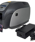 Heavy Duty Dual Sided ID Card Printer Boasting 300DPI Dye Sublimation Power And Zero Hassle Straight Plug Play USB Ethernet Access For Top Notch Badge Printing, with colorful eye badge.