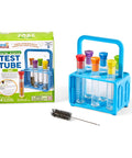 Hands On Starter Science Lab Kit With Flat Bottom Test Tubes And Lids, Six Tube Rack, Color Coded Stoppers, Cleaning Brush, And Activity Guide