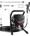 Heavy Duty Electric Airless Paint Sprayer With 650W Motor And 3000 Psi Pressure, showing motor and nozzle attachments.
