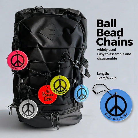 Backpack with colorful World Peace Reflective Gear For Nighttime Safety You Can Toss On Backpacks Bicycles Pet Ropes